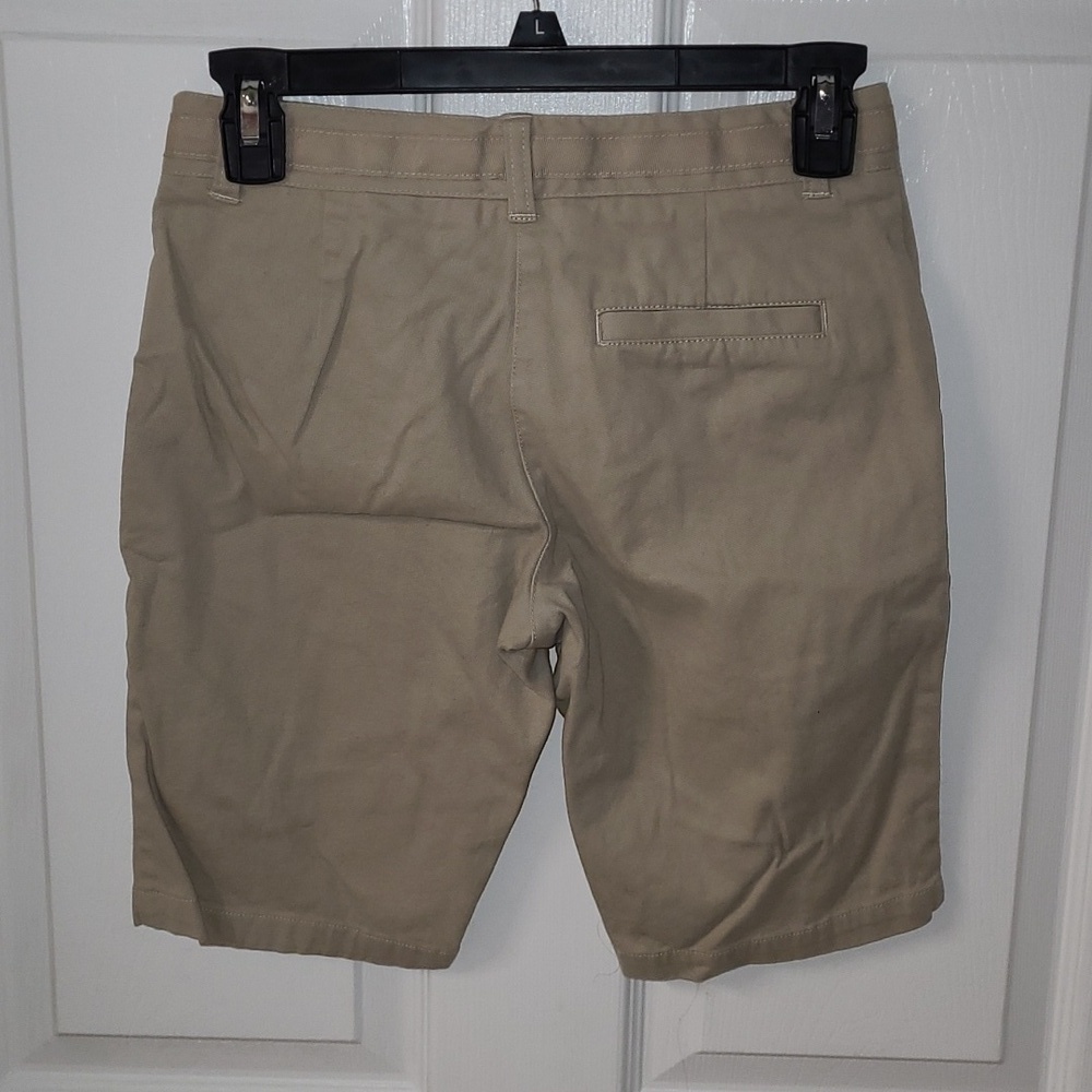 Nautica Girl Tan Khaki School Uniform Shorts Grow With Me Extended Button Waist - Picture 2 of 5